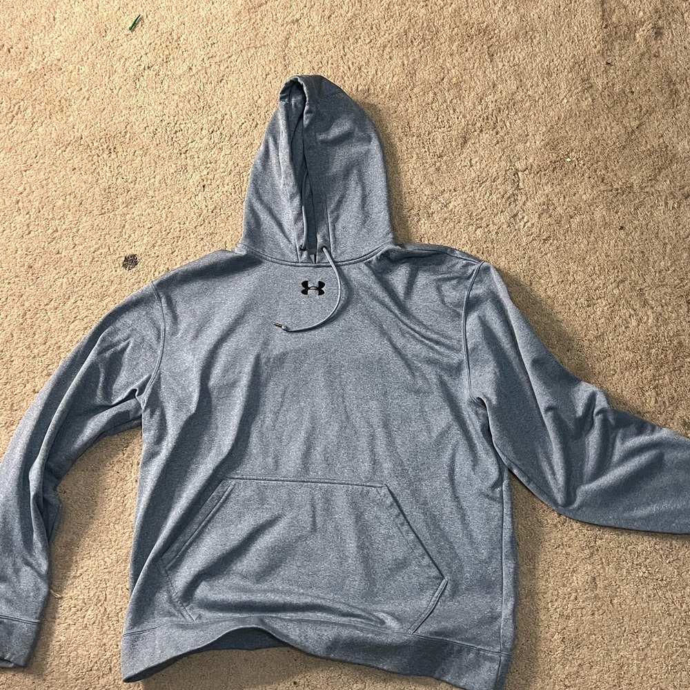 Large blueish grey under armor hoodie